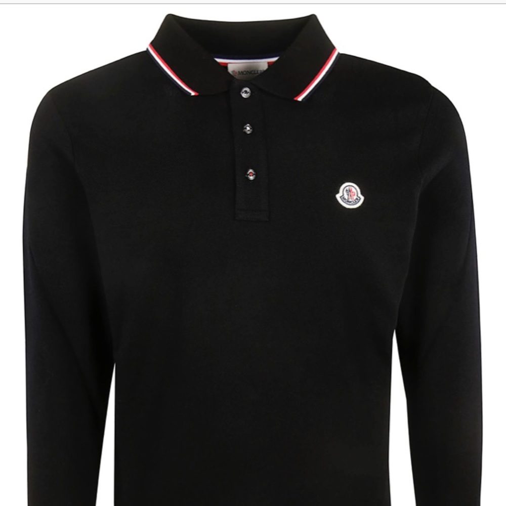 MENS MONCLER classic long sleeve polo shirt